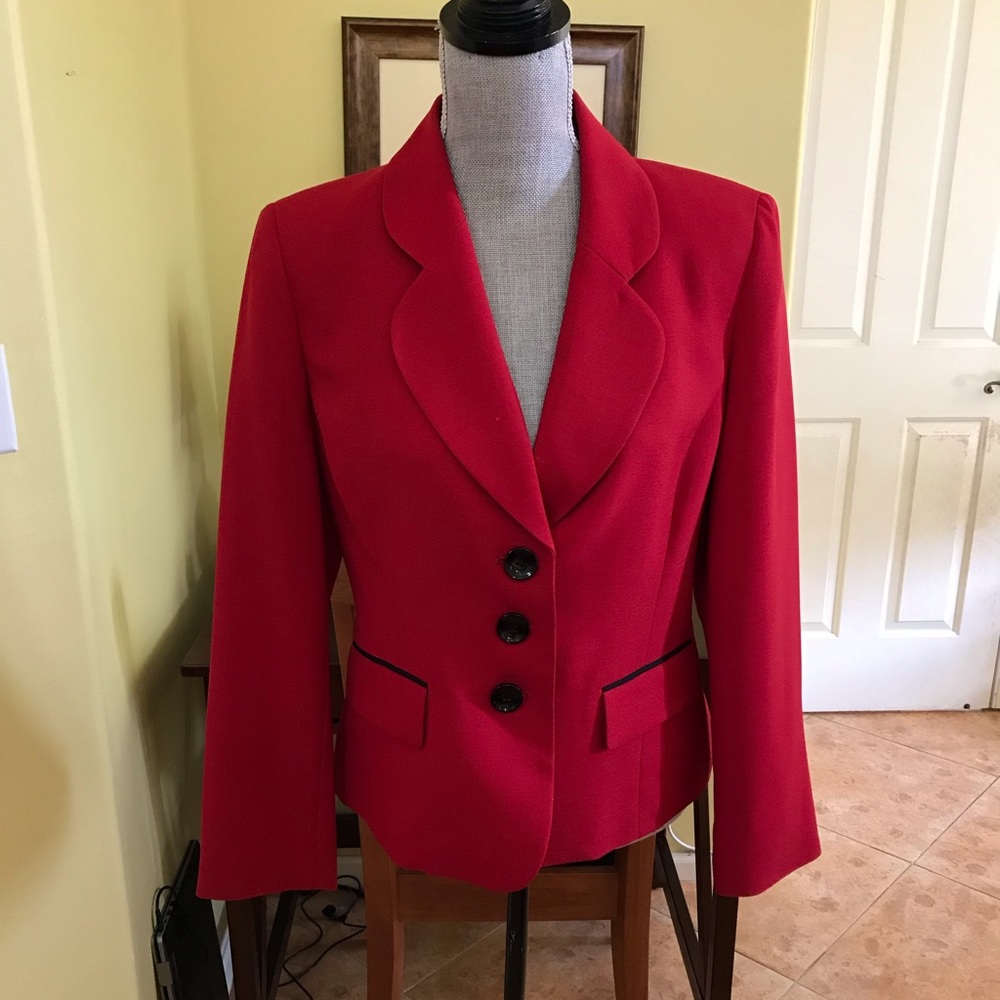 Red Kasper Blazer Jacket